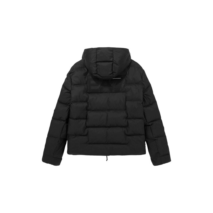 Chaqueta EA7 para hombre negra acolchada vista posterior