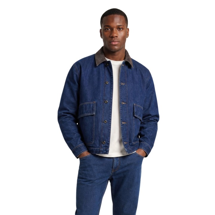 Chaqueta Only & Sons de hombre en denim oscuro vista frontal