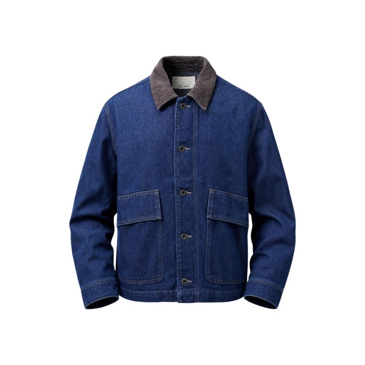 Chaqueta Only & Sons de hombre en denim oscuro vista frontal de la prenda