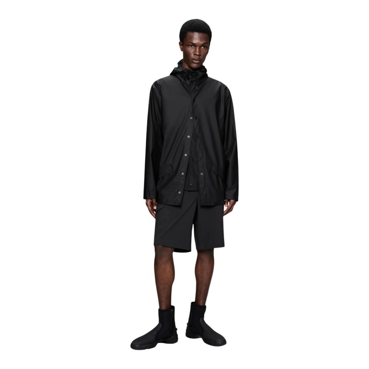 Chaqueta Rains Jacket W3 unisex 12010 negra vista frontal abierta