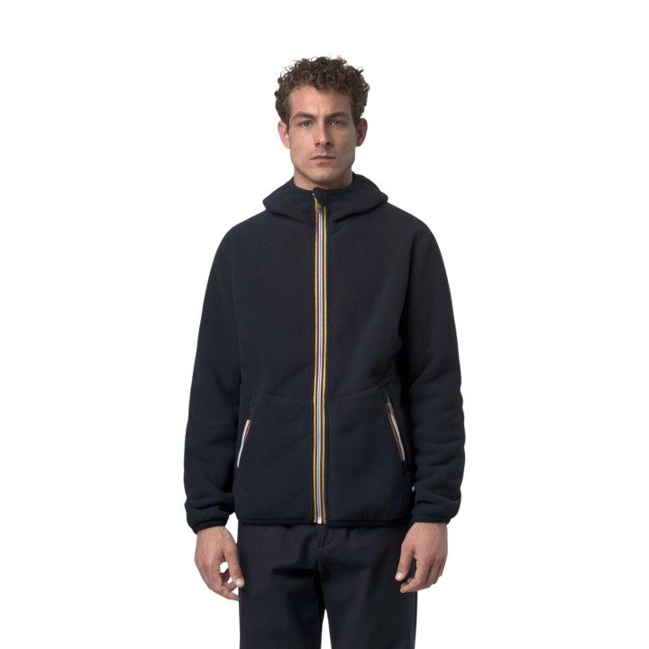 Kway chaqueta polar doble azul para hombre vista frontal
