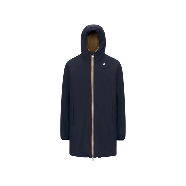 Chaqueta Kway Jacob St Warm Double K6128WW azul para hombre vista frontal con capucha