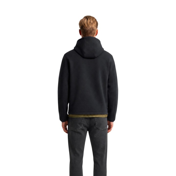 Kway chaqueta de hombre negra de nylon vista posterior con capucha