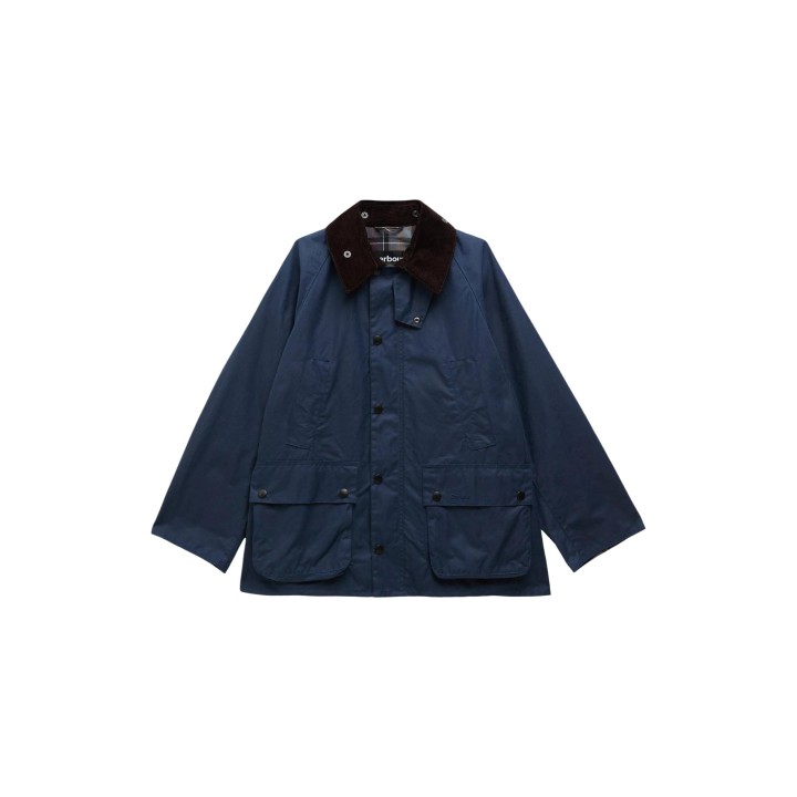 Chaqueta Barbour OS Bedale Wax azul para hombre vista frontal