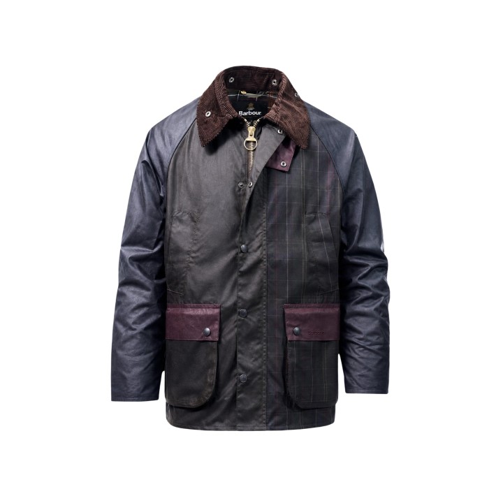 Barbour chaqueta de hombre marrón encerada en vista frontal