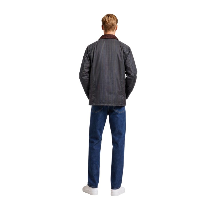 Barbour chaqueta de hombre marrón encerada en vista posterior