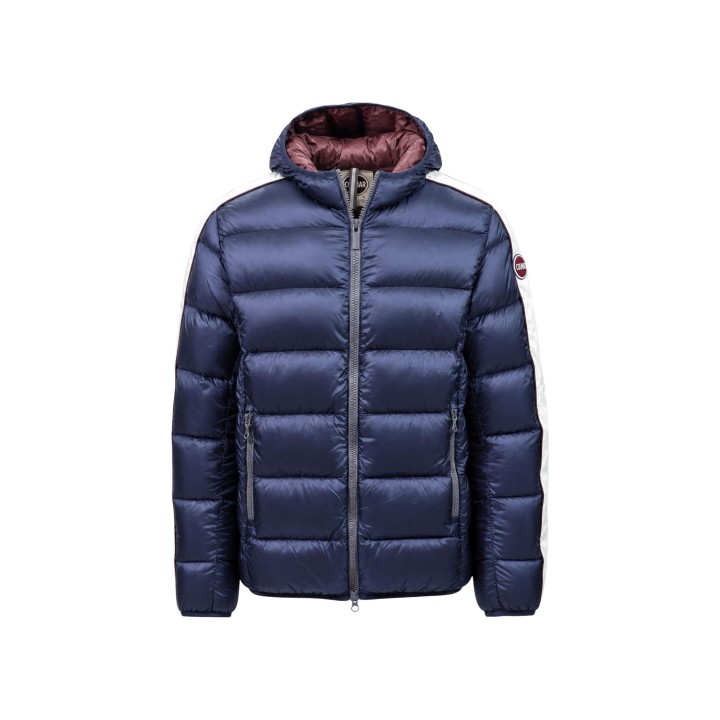 Colmar Originals chaqueta acolchada azul para hombre con capucha vista frontal