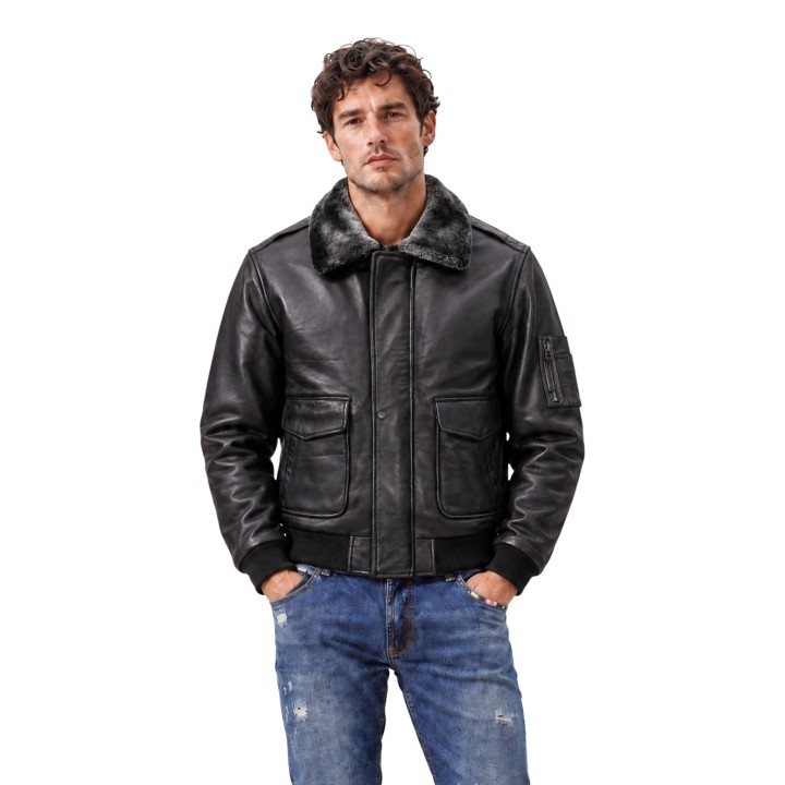 YOS chaqueta negra de hombre LGI6GB011744U vista frontal