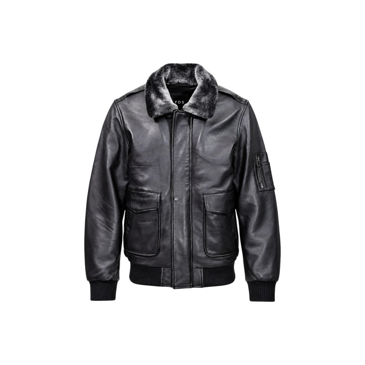 YOS chaqueta negra de hombre LGI6GB011744U vista frontal