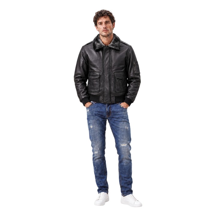YOS chaqueta negra de hombre LGI6GB011744U vista frontal
