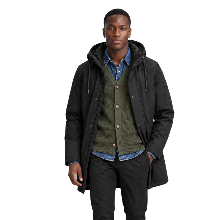 YOS parka negra de hombre JOSH 26FWHM-66 vista frontal