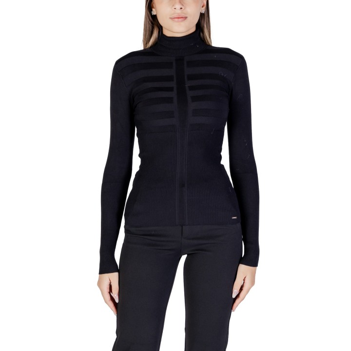 Jersey de cuello alto negro para mujer Morgan De Toi 132-MENTOS.M vista frontal