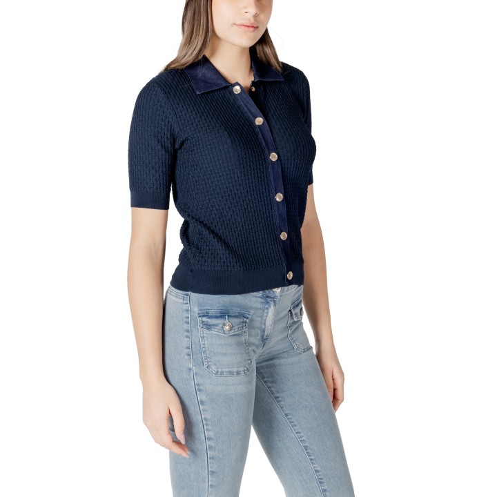 Morgan De Toi jersey de mujer azul marino 241-MBIANCA vista de tres cuartos