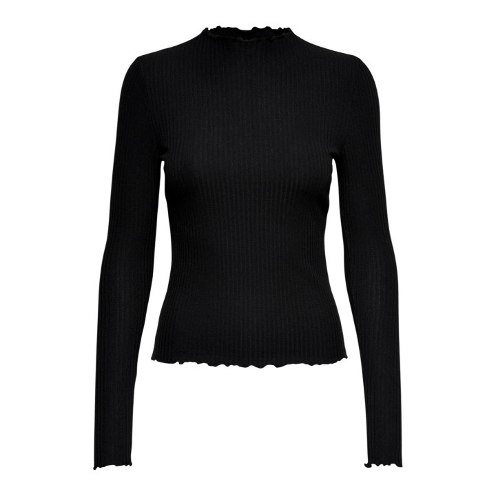 Only jersey de cuello alto para mujer negro 15180040 vista frontal
