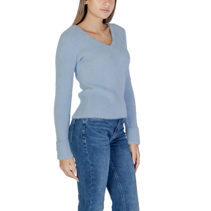 Jersey de mujer azul claro Morgan De Toi vista de tres cuartos