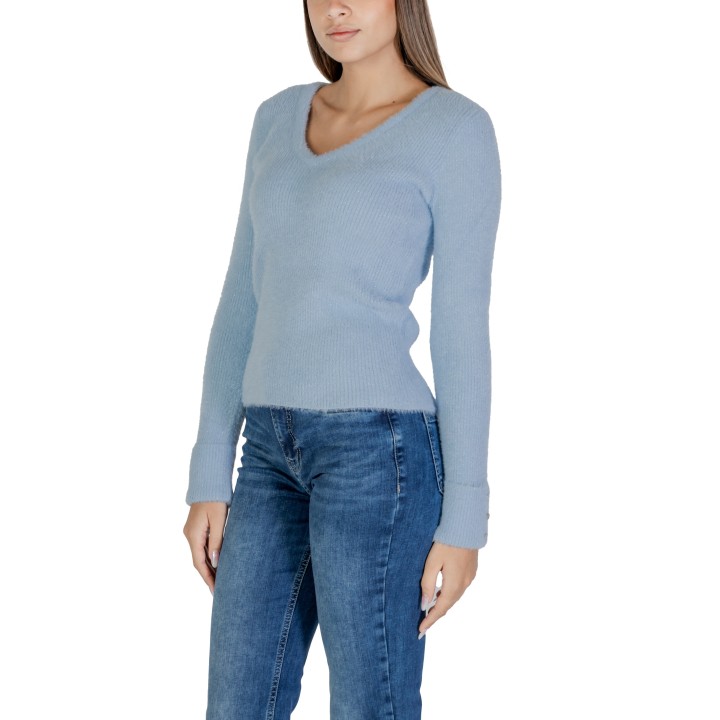 Jersey de mujer azul claro Morgan De Toi vista de tres cuartos