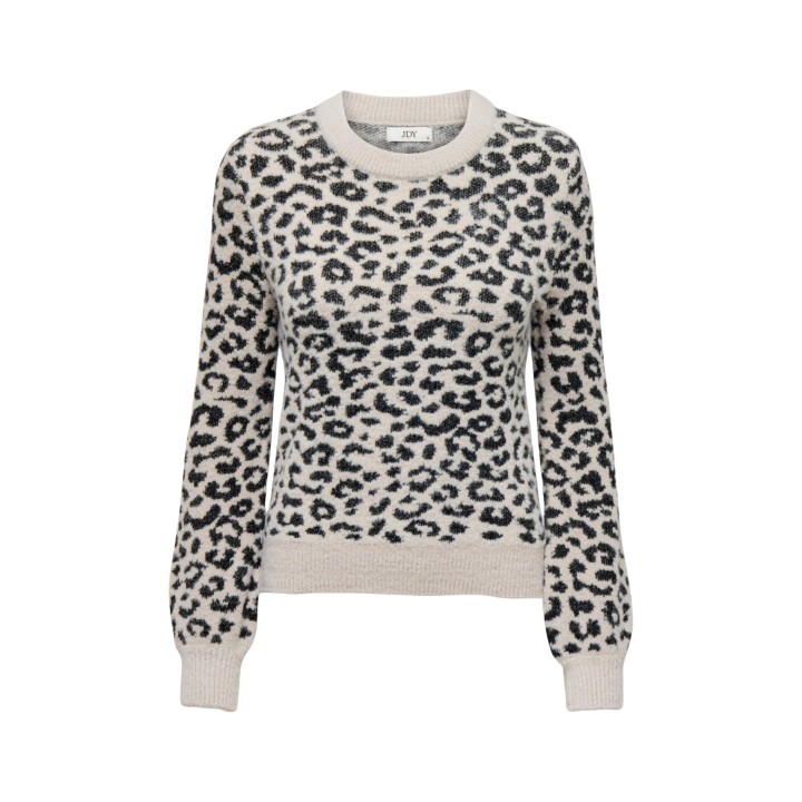 Jersey Jacqueline de Yong gris claro con estampado animal detalle frontal