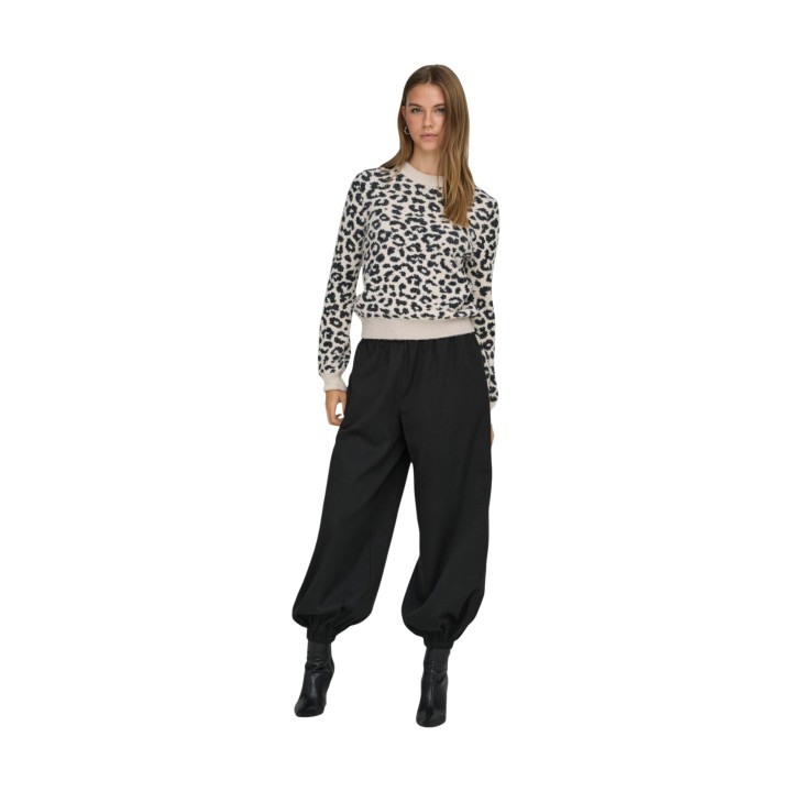 Jersey de mujer Jacqueline de Yong gris claro con estampado animal vista frontal