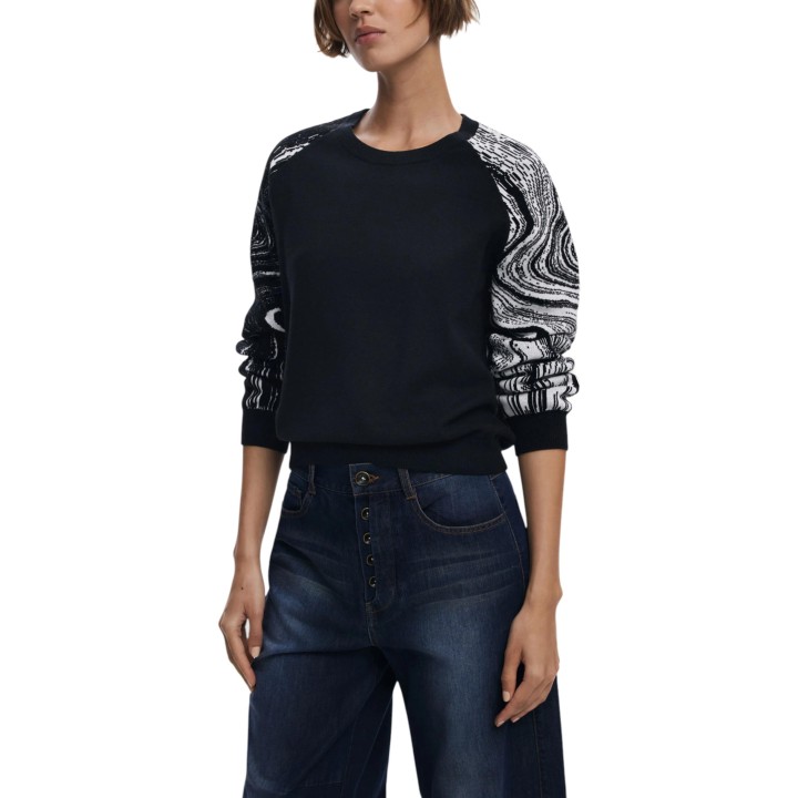 Jersey negro de mujer Desigual vista frontal