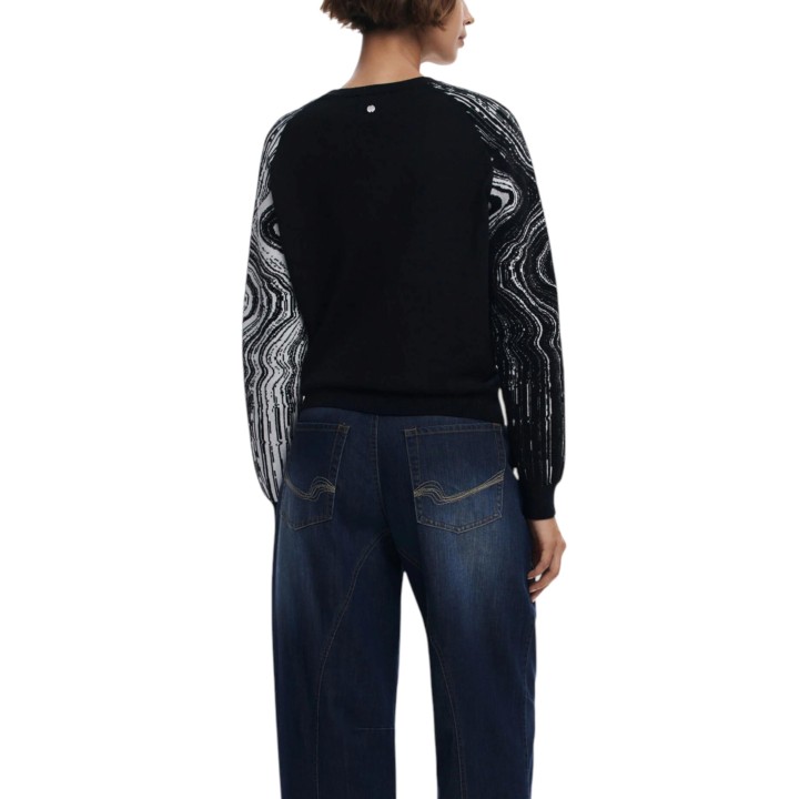 Jersey negro de mujer Desigual vista posterior