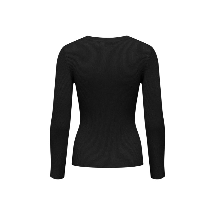 Jersey Only de mujer negro con cuello redondo vista posterior