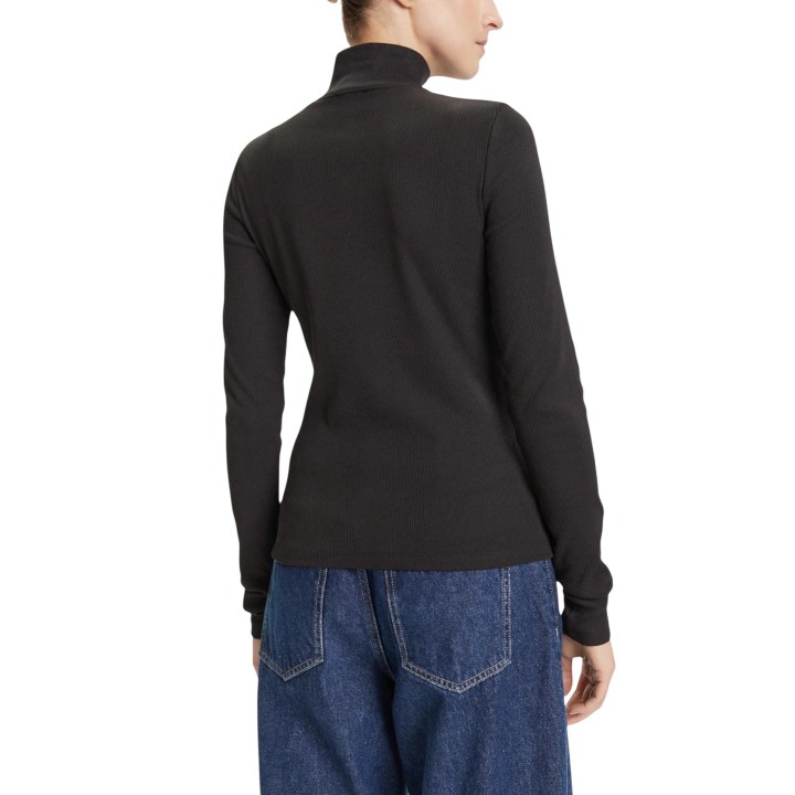 Jersey de mujer Calvin Klein Jeans negro con cuello alto vista posterior