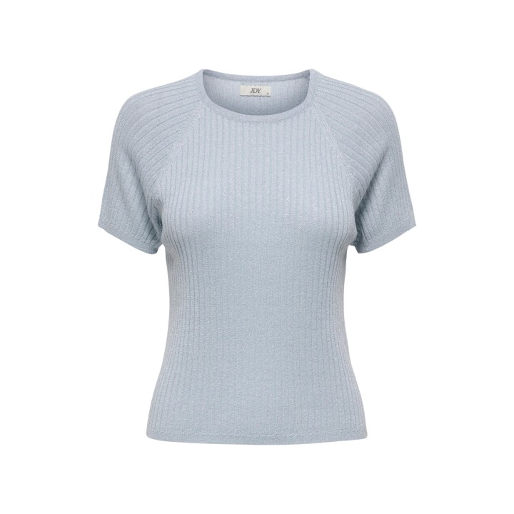 Jacqueline de Yong jersey de mujer azul pálido de manga corta vista frontal