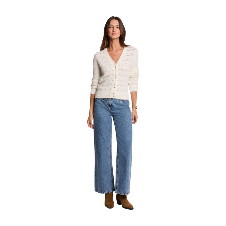 Cárdigan de mujer Morgan De Toi 252-MLILY blanco de punto vista frontal