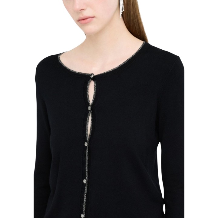 Detalle frontal del jersey negro de mujer Liu-Jo MF5225 MS49I