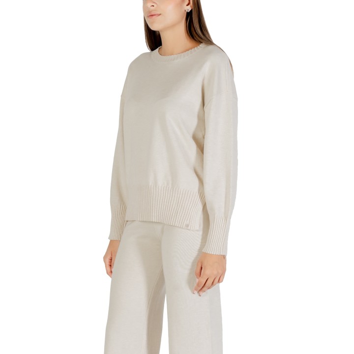 Jersey Choral de mujer color marfil SLI5ML026106D vista tres cuartos