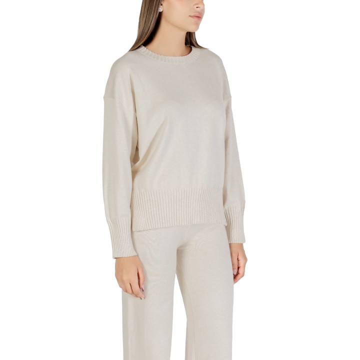 Jersey Choral de mujer color marfil SLI5ML026106D vista tres cuartos