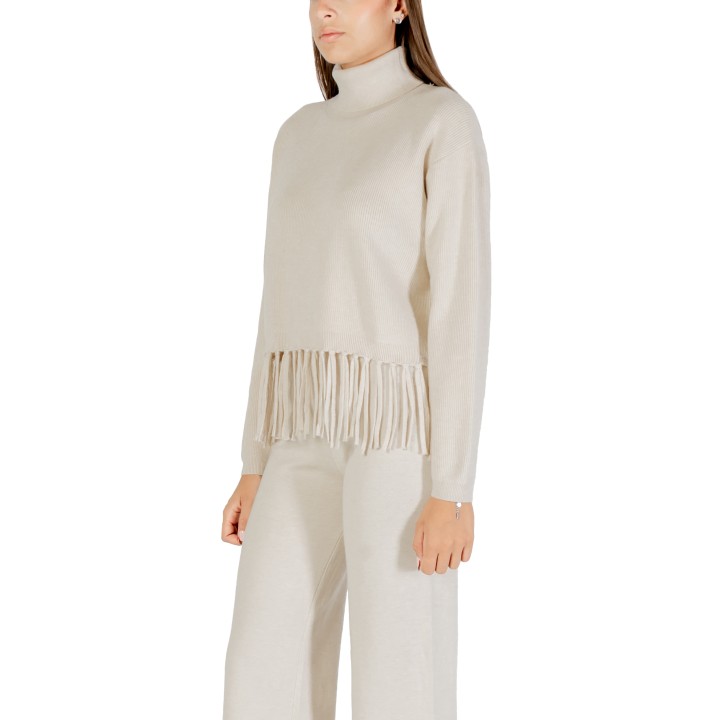 Choral jersey de mujer color marfil vista de tres cuartos