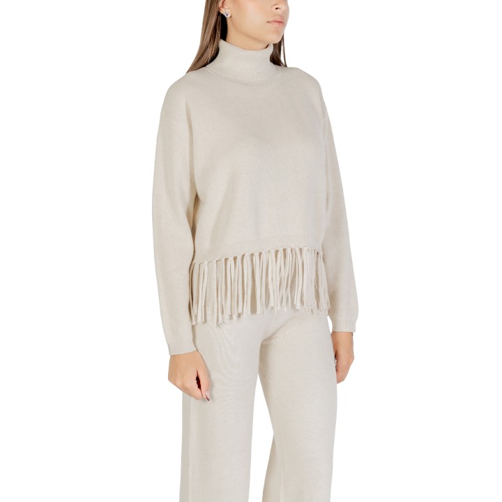 Choral jersey de mujer color marfil vista de tres cuartos
