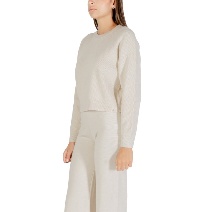 Jersey Choral de mujer color marfil vista tres cuartos