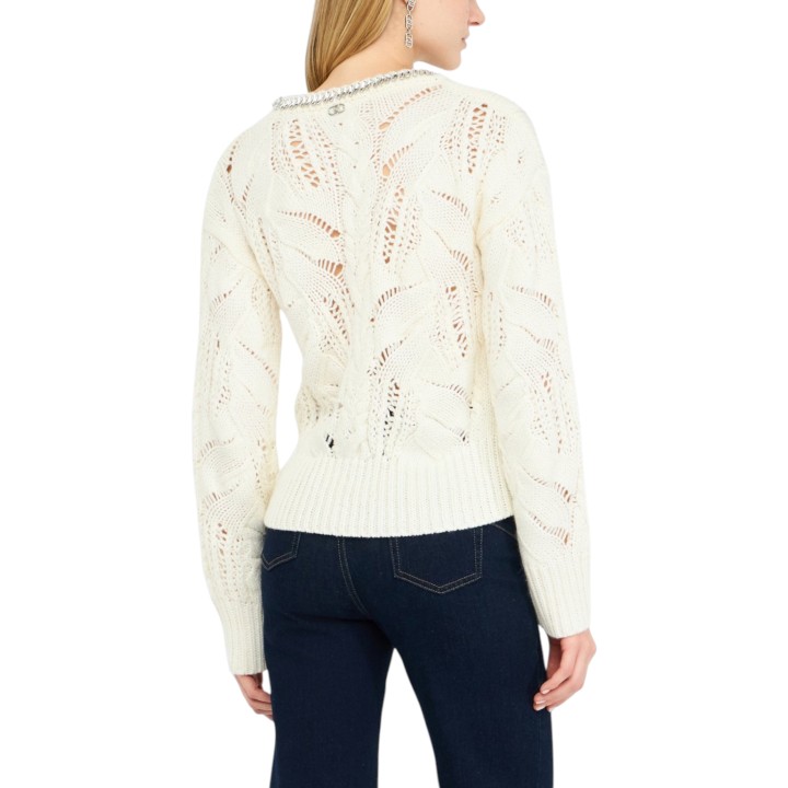 Liu-Jo jersey de mujer blanco MF5452 MA37R vista posterior