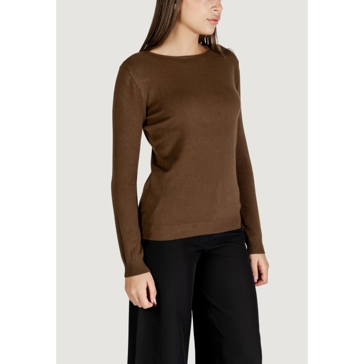 Jersey Choral D003 marrón para mujer vista de tres cuartos