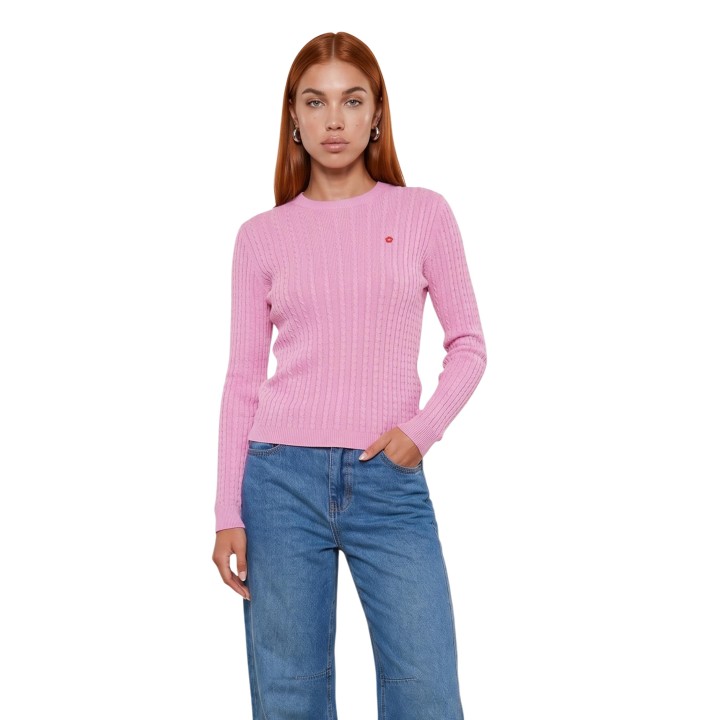 Jersey de algodón amarillo I am para mujer vista frontal