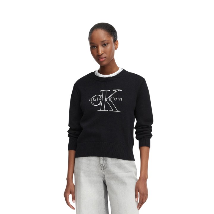 Calvin Klein Jeans jersey de mujer negro de punto LV047G322G vista frontal