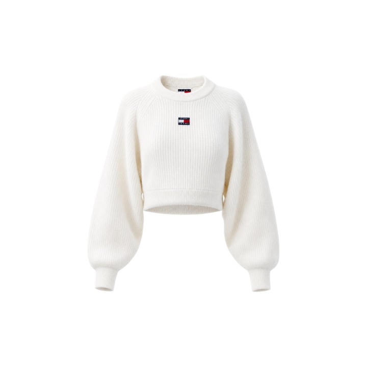 Jersey blanco de punto para mujer Tommy Hilfiger Jeans DW0DW22024 vista frontal