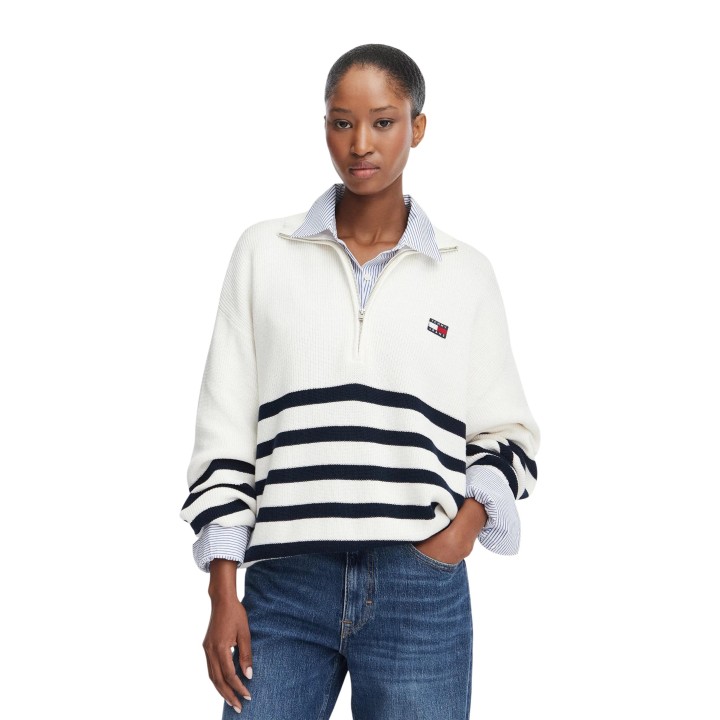 Tommy Hilfiger Jeans jersey blanco de mujer vista frontal