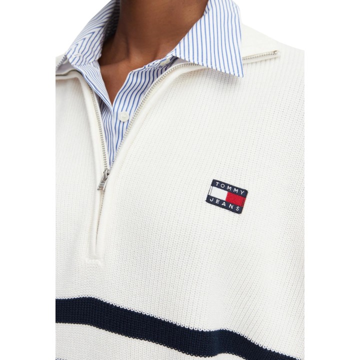 Tommy Hilfiger Jeans jersey blanco de mujer detalle frontal