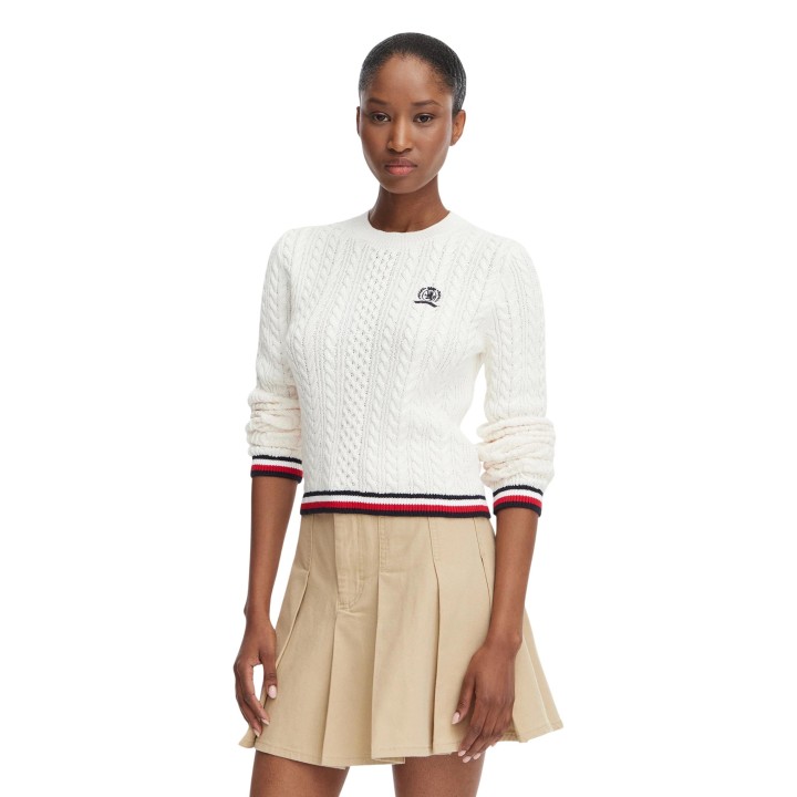 Jersey blanco de mujer Tommy Hilfiger Jeans vista frontal