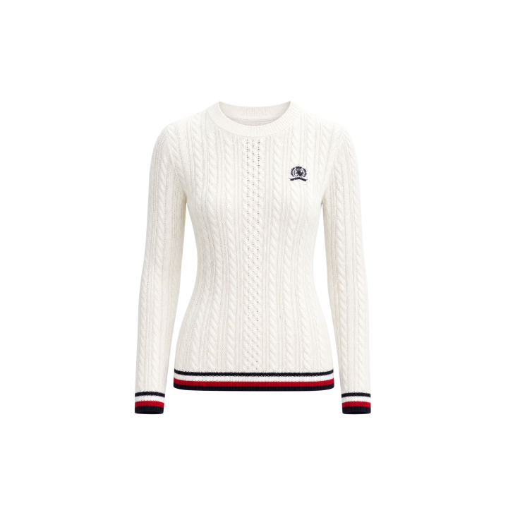 Jersey blanco de mujer Tommy Hilfiger Jeans DW0DW22933 vista frontal
