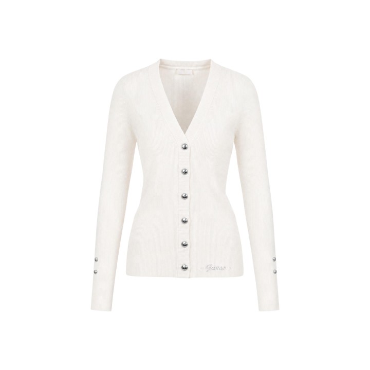 Guess cárdigan de mujer blanco Ellie Cardi W6YR11 Z0950 detalle frontal