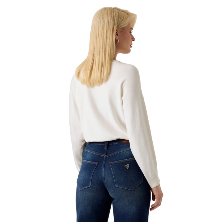 Jersey blanco Guess para mujer BAT SLEEVE GEMMA LOG vista posterior