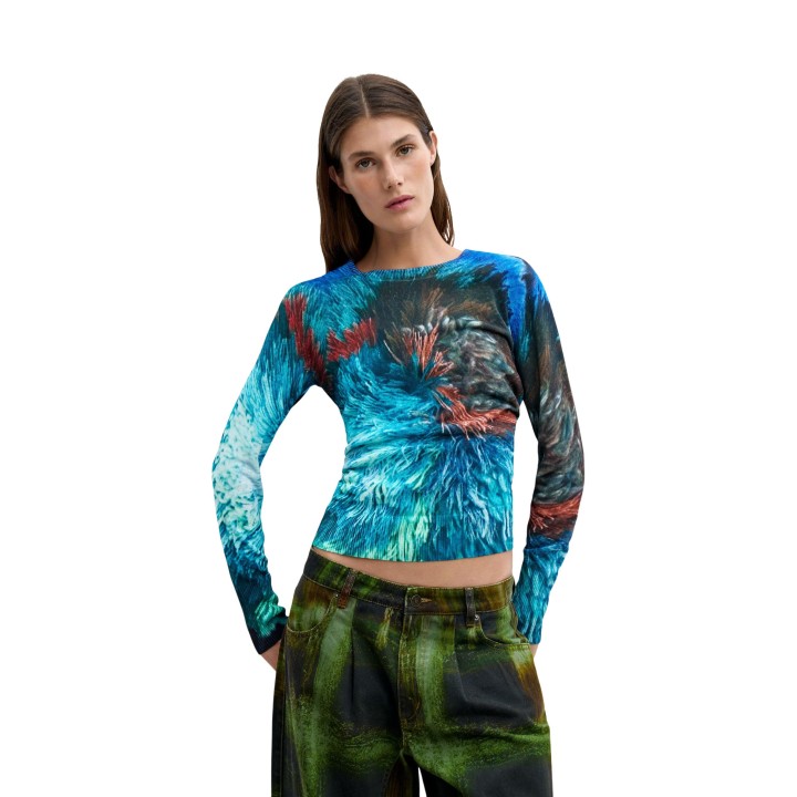 Jersey Desigual de mujer azul 26WWJF02 en vista frontal