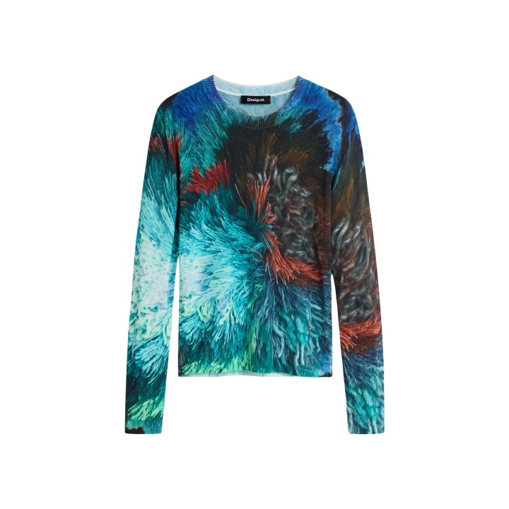 Jersey Desigual de mujer azul 26WWJF02 en vista frontal