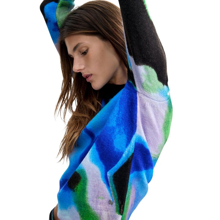 Detalle de Desigual jersey de mujer azul 26WWJF03