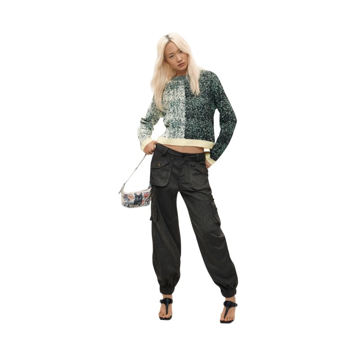 Desigual jersey de mujer verde JERS_EARTH 26WWJF16 en vista frontal