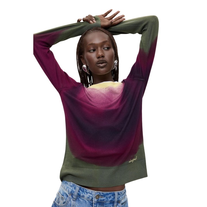 Desigual jersey de mujer morado Grape Violet vista frontal